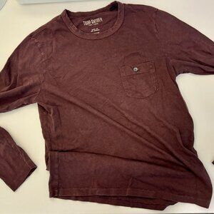 Todd Snyder Made in L.A. Slub Jersey Long Sleeve T-Shirt in Burgundy